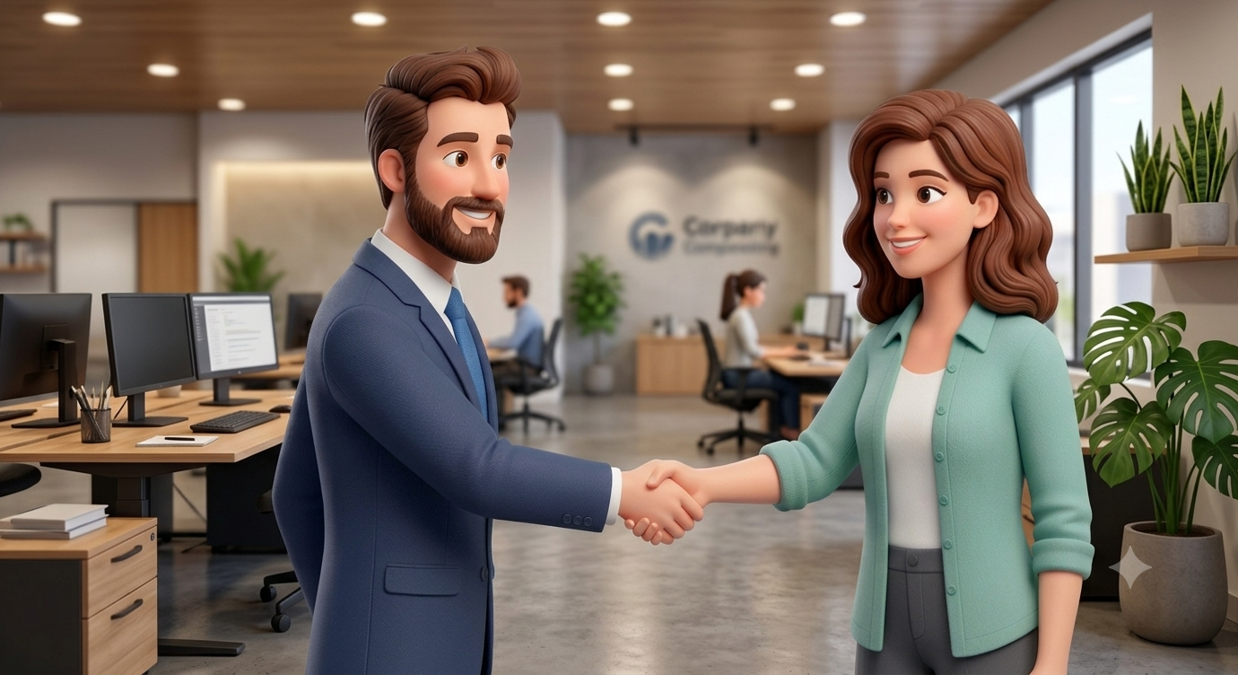 Two professionals shaking hands — your personal Claim Support Officer
